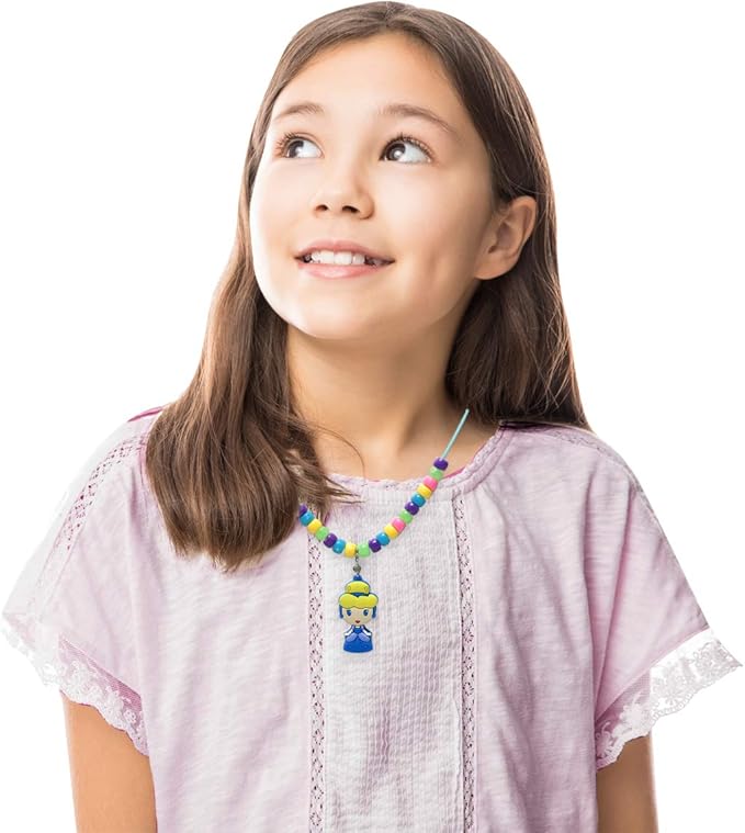 Disney Princess Necklace Activity, 160-Piece Jewelry Making Kit, Preschool Arts and Crafts, Kids Toys for Ages 3 Up
