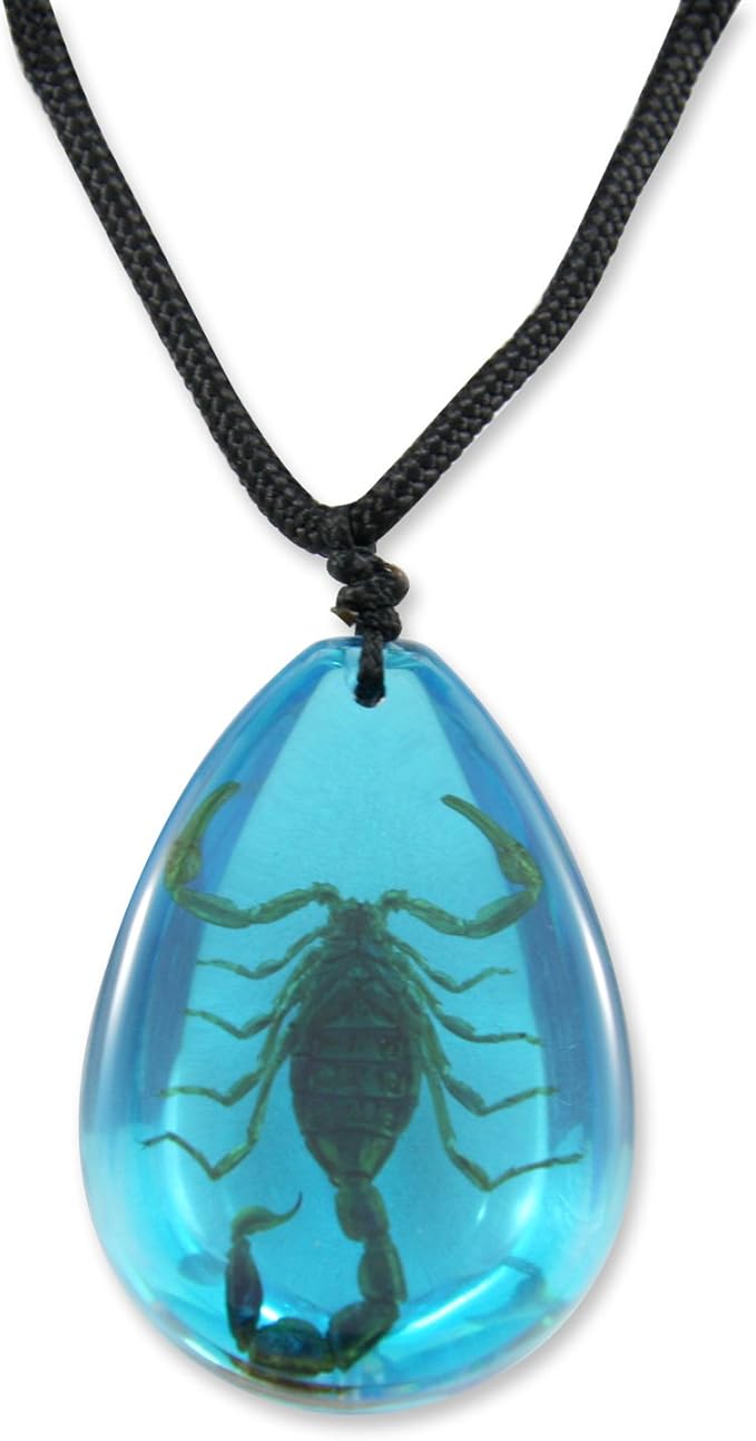 REALBUG Gold Scorpion Necklace, Blue, large