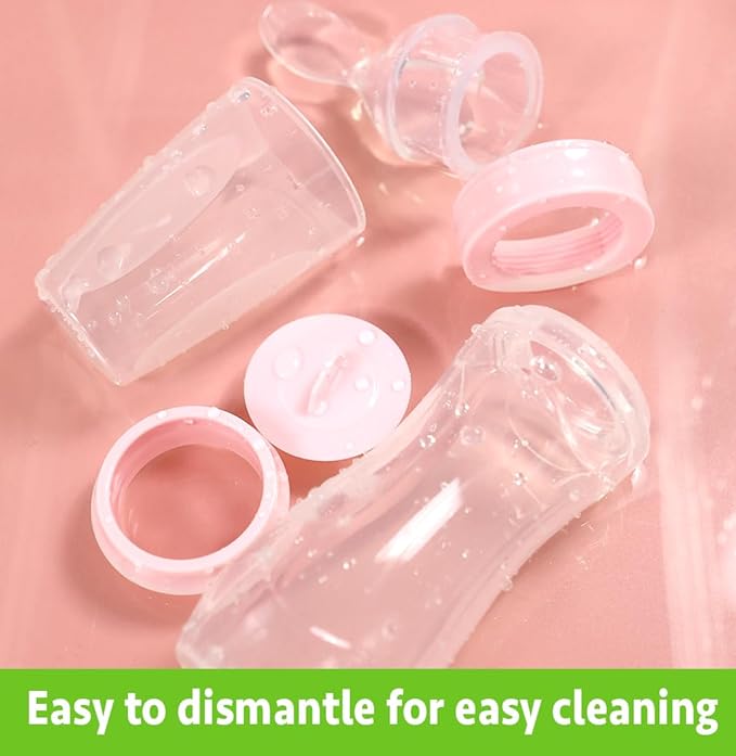 Haakaa Silicone Baby Food Dispensing Spoon Feeder 4oz - Infant Squeeze Cereal Feeder, Baby Fresh Food Feeder, Feed Bottle for Puree, Solid Baby Food, BPA Free, 4m+ Babies – Grey