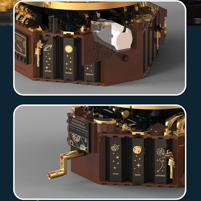 Electric Solar System Planetary Instrument Building Blocks,Space Exploration Series with LED,Rotatable Educational Toys for Science Experiments(1098 Pcs)