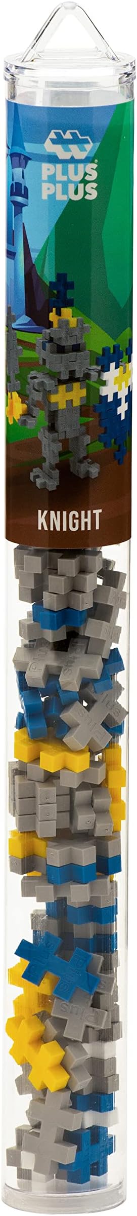 Plus Plus 3D Figure Building Block Set, Fun Stem Toys for Kids, 70 Interlocking Pieces - Knight Mini Maker Tube