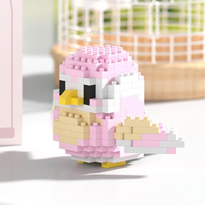 Birds Building Blocks for Adults Mini Building Blocks Birds Building Bricks Toy Micro Block Building Set Gift for Kids and Adults-244 PCS(Honey Peach)