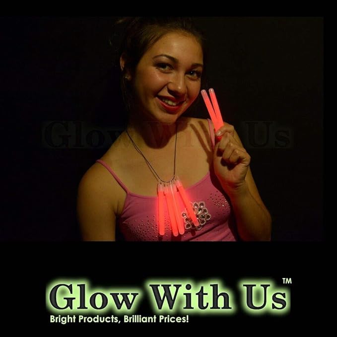 Glow Sticks Bulk Wholesale, 500 4” Red Glow Stick Light Sticks. Bright Color, Kids Love Them! Glow 8-12 Hrs, 2-Year Shelf Life, Sturdy Packaging, GlowWithUs Brand…