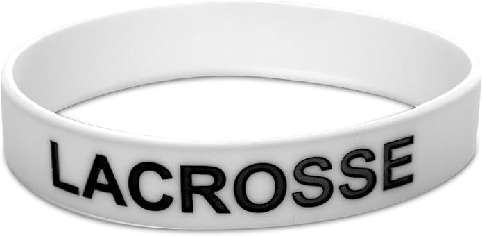 Novel Merk 12-Piece Lacrosse White Party Favor & School Carnival Prize Sports Silicone Wristband Bracelet