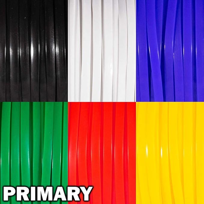 Craft County Primary, Rexlace 6 Pack - 50 Yard - 45 Meter Spools - Non-Toxic Plastic Lacing