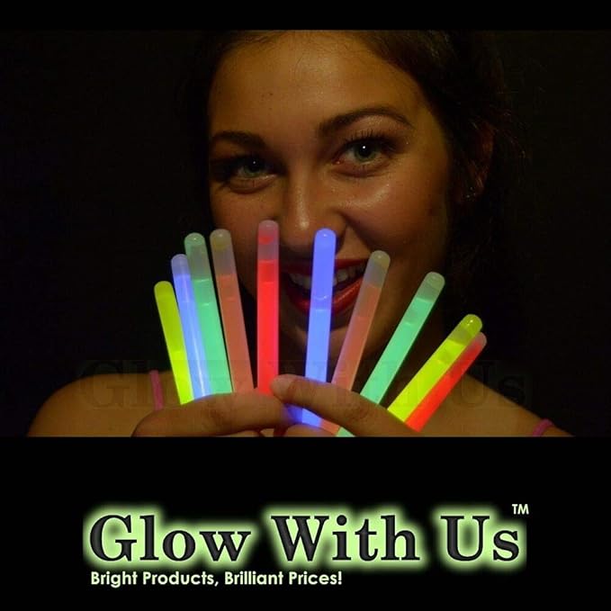 Glow Sticks Bulk Wholesale, 1000 4” Glow Stick Light Sticks. Assorted Bright Colors, Kids Love Them! Glow 8-12 Hrs, 2-Year Shelf Life, Sturdy Packaging, GlowWithUs Brand…