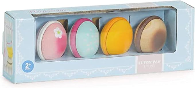 Le Toy Van - Educational Wooden Honeybake Pretend Play French Macarons Set Patisserie Toy Cakes | Girls Birthday Cake Or Afternoon Tea Role Play Toy (TV330)