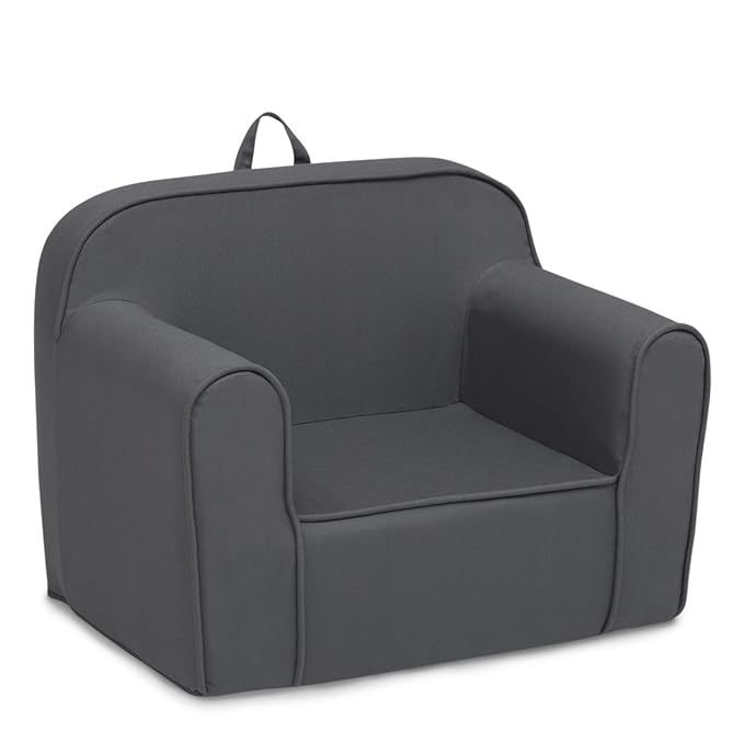 Delta Children Cozee Chair for Kids for Ages 18 Months and Up, Dark Grey