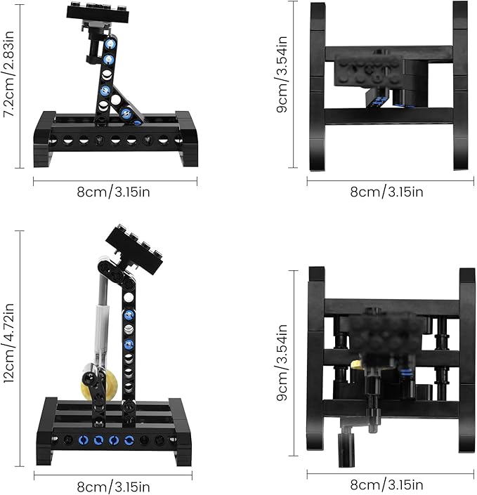 Display Stand for Lego X-Wing Fighter 75301 Building Kit, Stand for Lego TIE Bomber 75347, Stand for Lego Mando N-1 Fighter 75325, Adjustable Angle Bracket Toy for Kids Aged 6+, 2 Pack