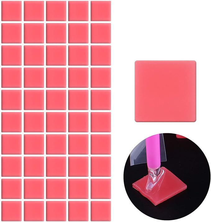FEBSNOW Painting Glue Clay DIY Diamond Embroidery Wax Tool Set (Red 60 pcs)