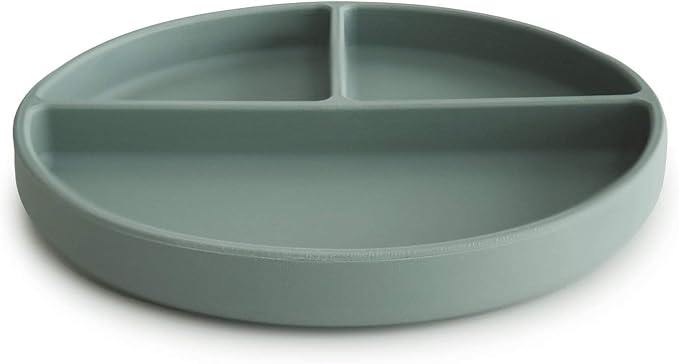 mushie Silicone Suction Plate | BPA-Free Non-Slip Design (Cambridge Blue)