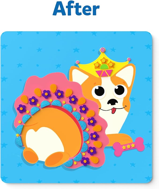 Skillmatics Art Activity - Fun with Foam Puppies, No Mess Felt Sticker Art for Kids, DIY Craft Kits, Gifts for Boys & Girls Ages 3, 4, 5, 6, 7, Travel Toys