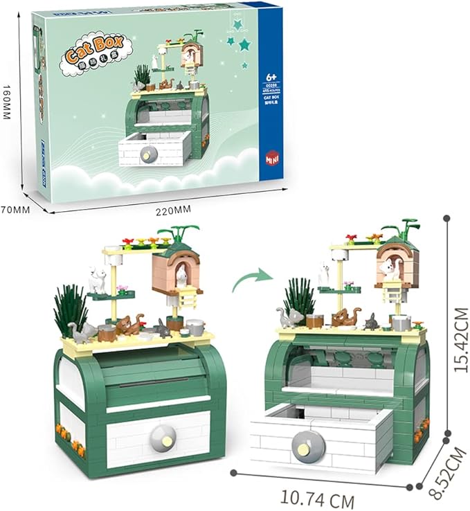 DIY Jewelry Storage Box Gift Box Building Blocks Toy Set, Mini Blocks Ring Box Building Set, Home Decoration Best Gift for Gilrs 495PCS