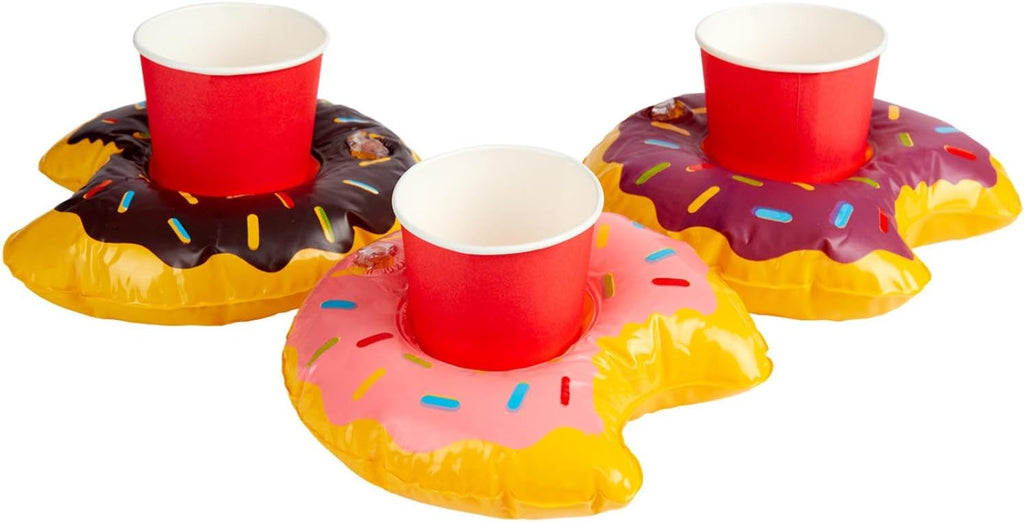 Smiffys 50886 Inflatable Donut Drink Holder Ring, Unisex Adult, Multi-Colour, One Size