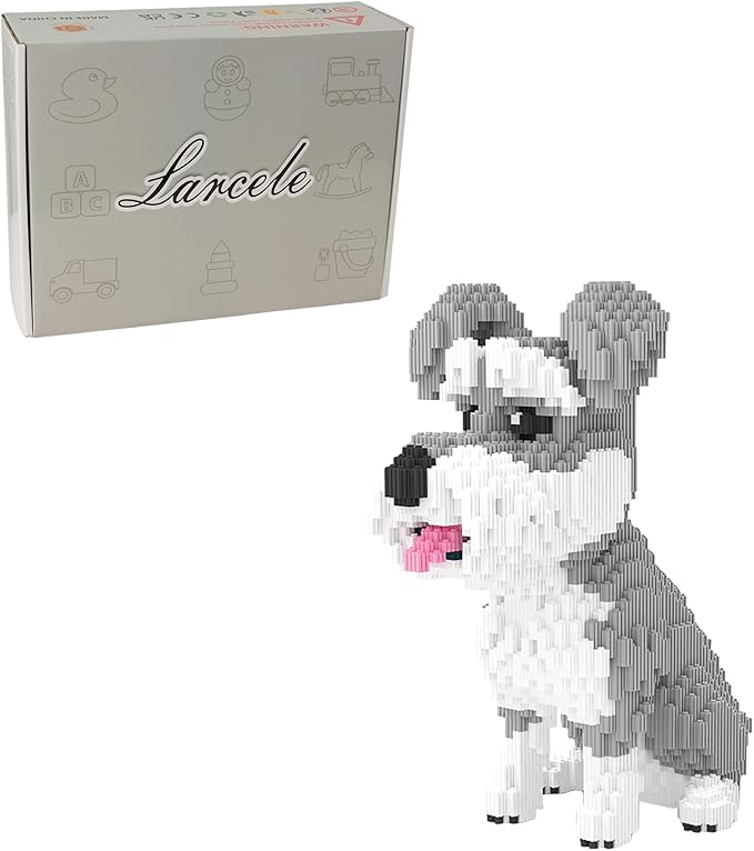 Larcele Dog Micro Building Blocks Animal Mini Building Toy Bricks,7185 Pieces KLJM-02 (Big Schnauzer)