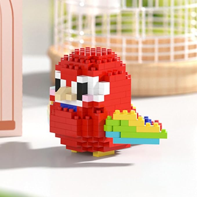 Birds Building Blocks for Adults Mini Building Blocks Birds Building Bricks Toy Micro Block Building Set Gift for Kids and Adults-253 PCS(Macaws)