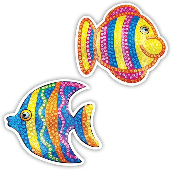 Toykraft Toddler Craft Kit, Peel and Stick Sequin Art Kit for Toddlers, Art and Craft Kit for Kids 3 to 5 Year Olds, Gift for Boys Girls - Sequin Pictures Fish
