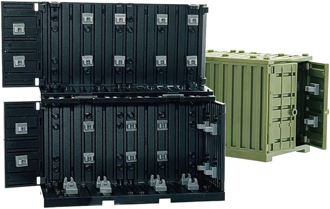 Building Bricks Military Big Box Toys Shipping Container for Mini Figures,Construction Building Block Toys for 6+ Years Old Boys Gifts Compatible with Major Brands Model Assembly Kit