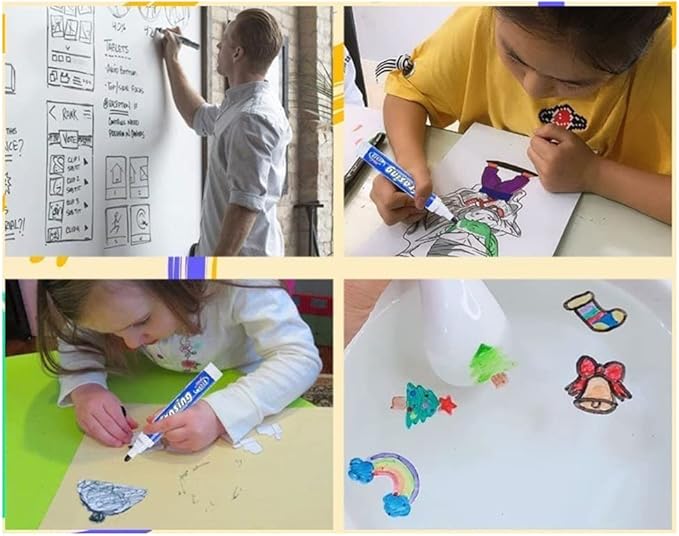 Magical Water Painting Pen Toy, Erasing Whiteboard Marker - A Watercolor Pen That Can Float in The Water, Magical Water Painting Pens Kit Set for Kids Teaching Drawing (8 Colors,with Spoon)