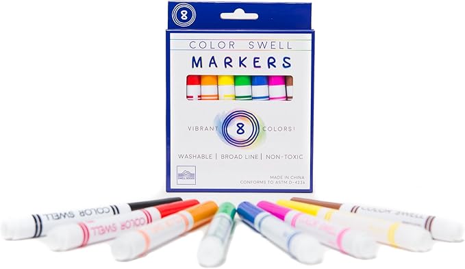 Color Swell Washable Markers Bulk 4 Pack of 8 Vibrant Colors Each for Kids, Adults, Teachers, Parties, and Families