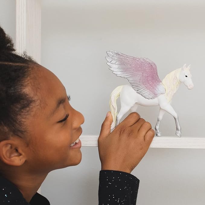 Schleich bayala Mythical Winged Sunrise Pegasus Mare Figurine - Featuring Glittery Wings and Mane, Imaginative Fun and Durable Horse Toy for Girls and Boys, Gift for Kids Ages 5+