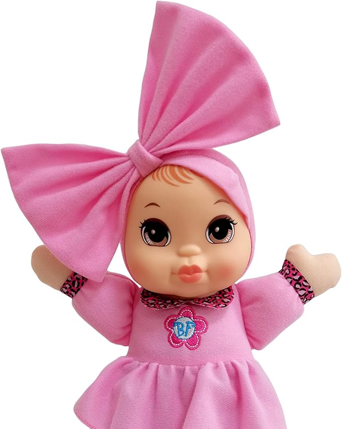 Baby's First Soft & Cuddly Baby Kisses Doll - Dressed in Pink Top and Print Leggings - Press her Tummy for a Sweet Kisses Sounds and Says I Love You