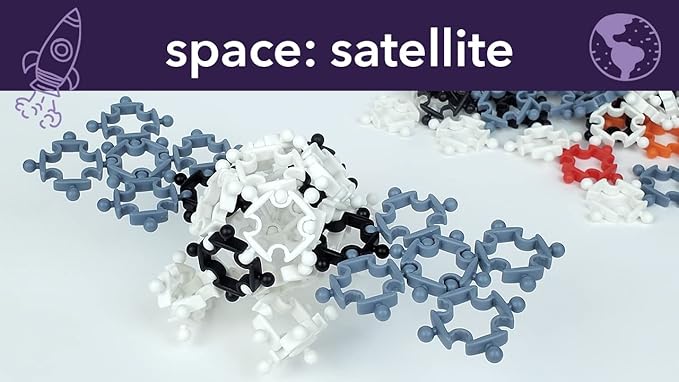 Space (90 pcs) Eco-Friendly 4D STEM Building Toy for Creative Kids | Space Shuttle Toy, Rocket, Satellite, Fighter Jet | Durable | Hours of Fun | Party Activity | Birthday Gift Idea