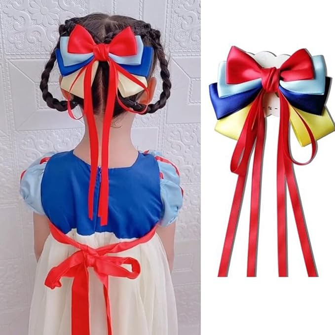 Princess Snow White Costume Dress up Accessories for Girls Princess Snow White Cosplay Party Favors Christmas Gifts Set Including Crown Hair Bow Gloves Accessories