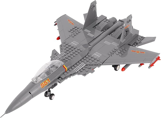 Oichy Fighter Building Sets Flying Shark Carrier-Based Air Force Building Block Set (285 Pieces), Aircraft Jet Building Toys Gifts for 6+ Kids and Adults, Large