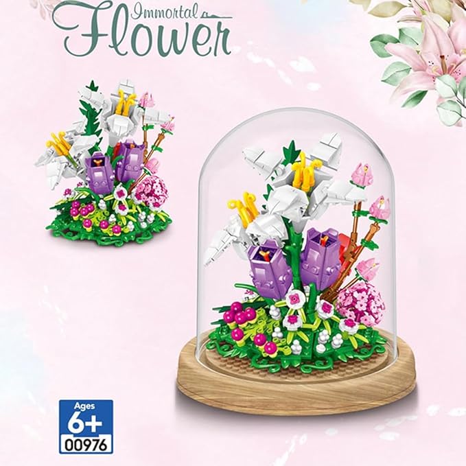 Lilies Flower Bouquet Building Sets, Artificial Flowers Building Blocks kit, DIY Unique Decoration Home, Botanical Collection for Ages 8+,Ideal Gifts for Mom Women (511PCS)
