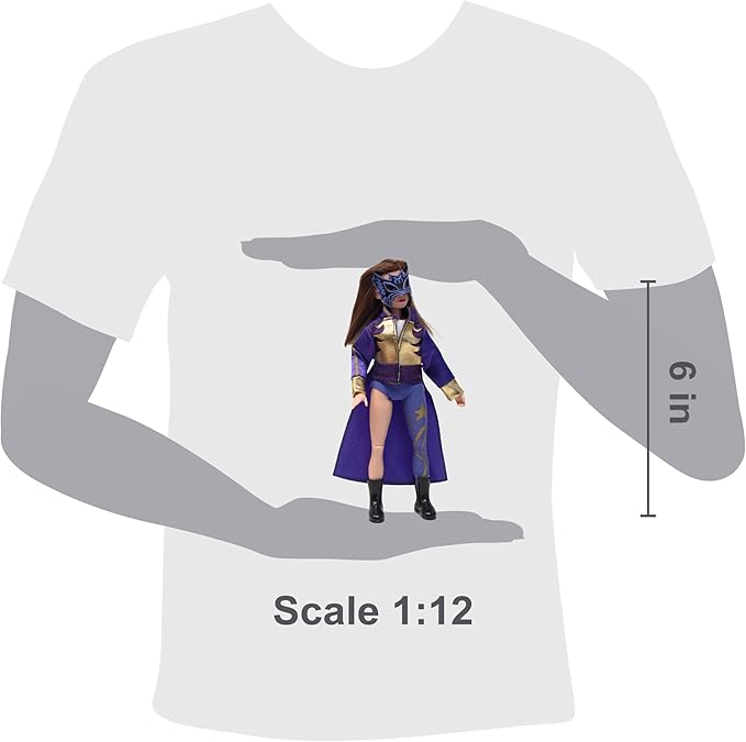 Boss Fight Studio Lady Maravilla, I Am Brilliance Doll, Lucha Libre Collectible Action Figure – Highly Articulated Soft Goods Figurine with Accessories Including Smartphone and Selfie Stick – 1:12