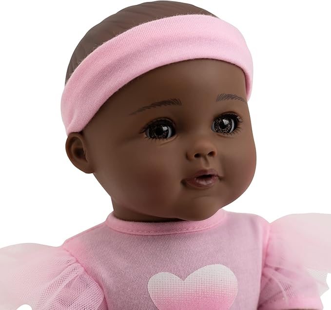 ADORA Enchanting Baby Ballerina Collection, 13-inch African-American Baby Doll Set with Pink Dress, Headband and Ballerina Shoes for Nurturing Pretend Play - Juliet