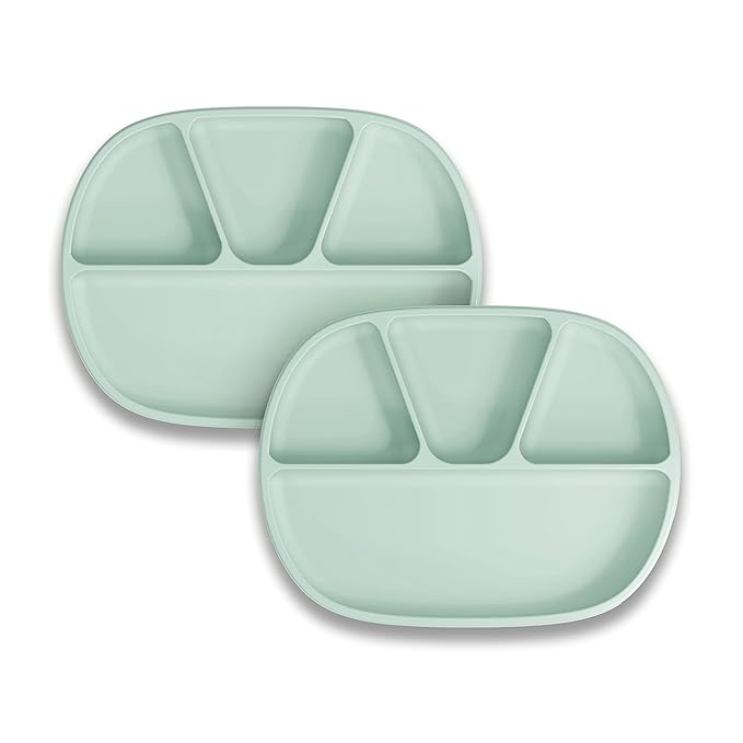 NUK Silicone Baby Suction Plates, Durable Suction Feature Helps Reduce Spills, Microwave & Dishwasher Safe, BPA-Free, Pack of 2