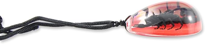 REALBUG Black Scorpion Necklace, Red, Large