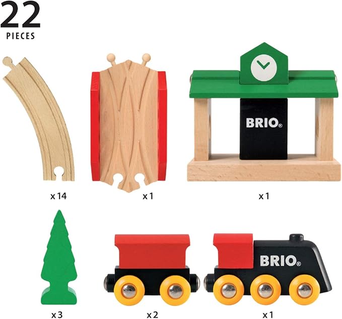 BRIO World - 33028 Classic Figure 8 Set - 22 Piece Wooden Toy Train Set with Accessories and Tracks | Enhances Creativity | Compatible Toys | FSC-Certified Wood | Perfect for Kids Age 2+