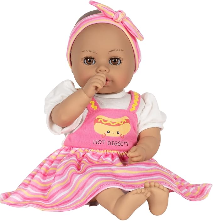 Adora Play Time Babies Collection, 13" Baby Doll with Doll Clothes and Accesories, Made with Sweet Baby Powder Scent, and GentleTouch Vinyl Body, Birthday Gift for Ages 1+ - Hot Diggity Dog