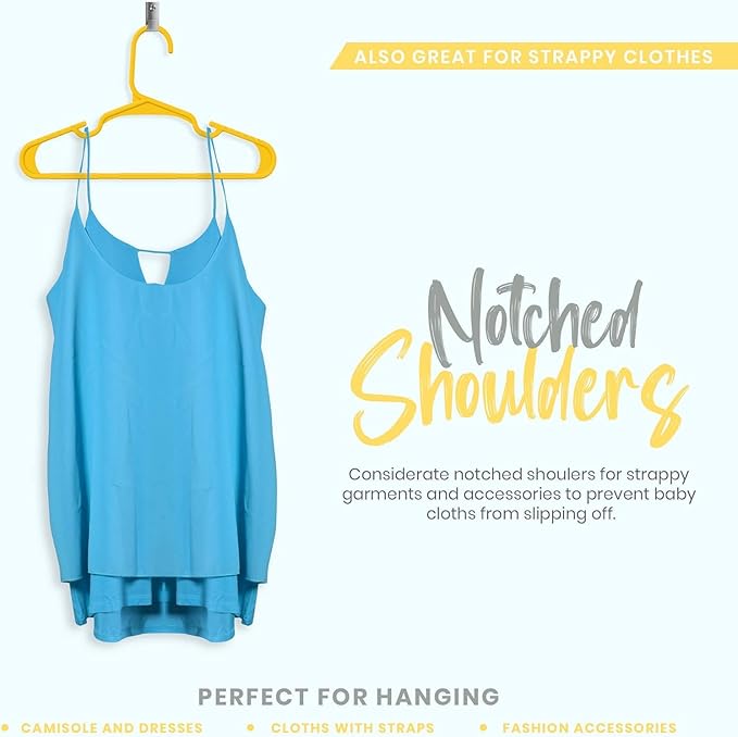 Utopia Home 40 Pack Kids Hangers - 11.5 Inch Plastic Baby Hangers for Closet - Childrens Hanger for Clothes & Infant Hanger for Closet - Ideal for Everyday Standard Use (Yellow)