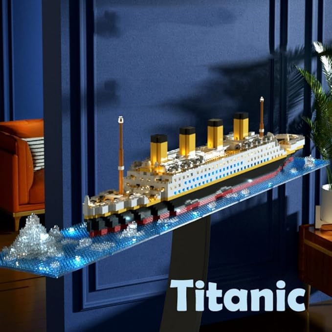 Titanic Micro Mini Building Blocks Set, 1860pcs 3D Titanic Model Building Set Blocks, DIY Bricks Toys Gift for Adults and Kids (1860 pcs)