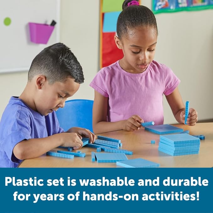 Learning Resources Plastic Base Ten Class Set & View-Thru Geometric Solids - Geometric Shapes, Back to School Supplies Must Haves, Math Teacher Supplies