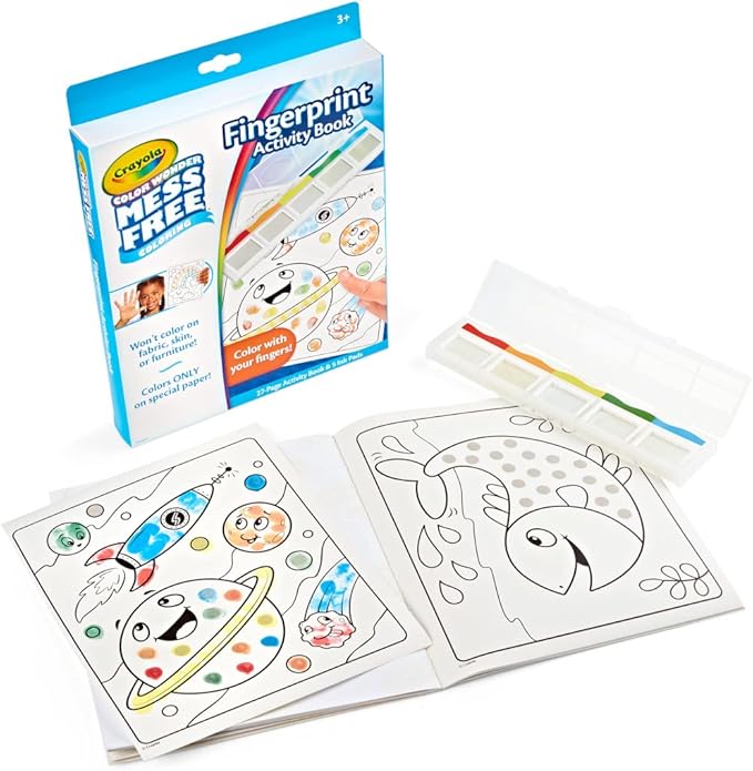 Crayola Color Wonder Mess Free Fingerprint Ink Painting Activity Set, Finger Painting Alternative, Toddler Coloring, Travel Activity, Gift for Toddlers