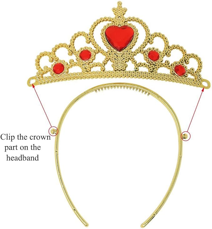 Princess Snow White Dress up Accessories for Girls Princess Belle Snow White Party Favors Gifts Set Including Crown Scepter Wand Necklace Gloves Red Bow Headband