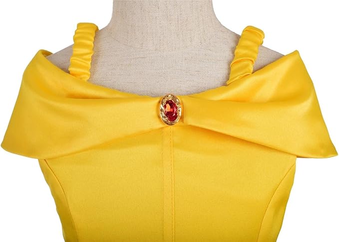 Dressy Daisy Girls' Princess Yellow Gold Ball Gown Birthday Party Fancy Dress Up Halloween Costume Size 3T-12