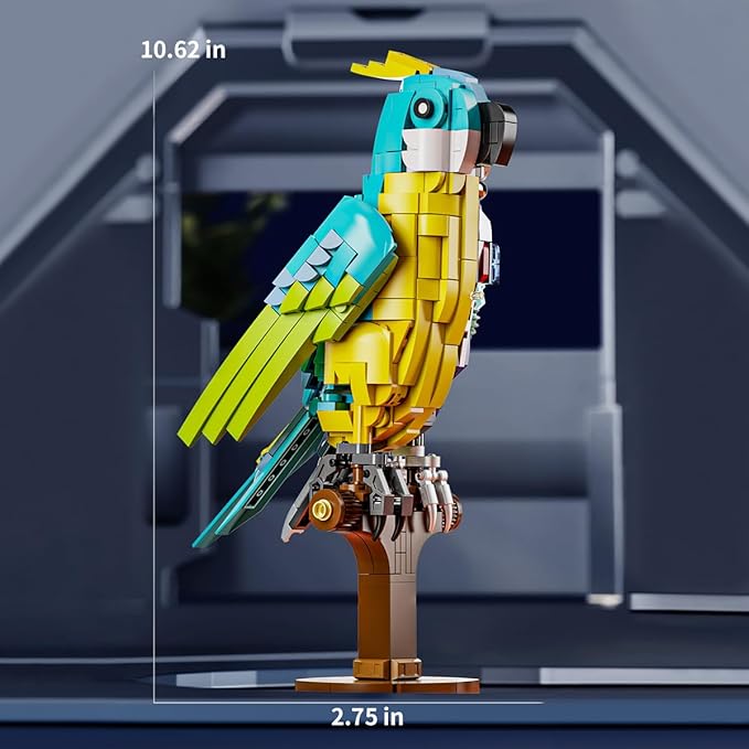 DAHONPA Parrot Building Blocks Set 688 Pieces, Half-Body Mecha Bird Animal Series Build Blocks Toy, Gift for Kid and Adult