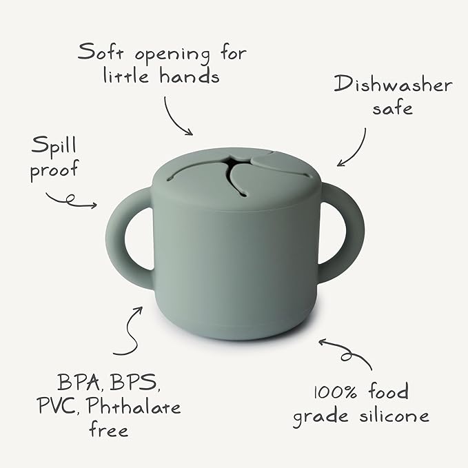 mushie Silicone Snack Cup | Spill Proof Food Container for Toddler and Baby (Woodchuck)