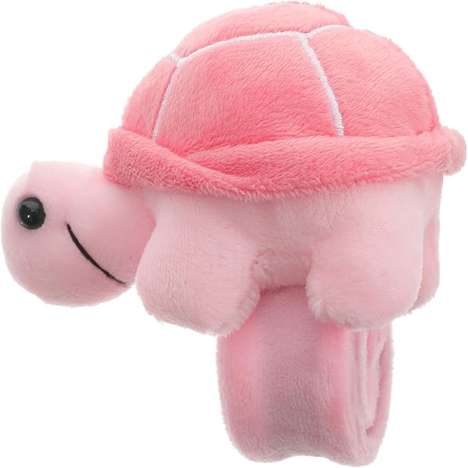 Toddmomy Turtle Slap Bracelet Animals Slap Bracelet Plush Slap Wristband Stuffed Animal Hugger Bracelet Stuffed Animals Band for Kids Birthday Party Favors (Pink)