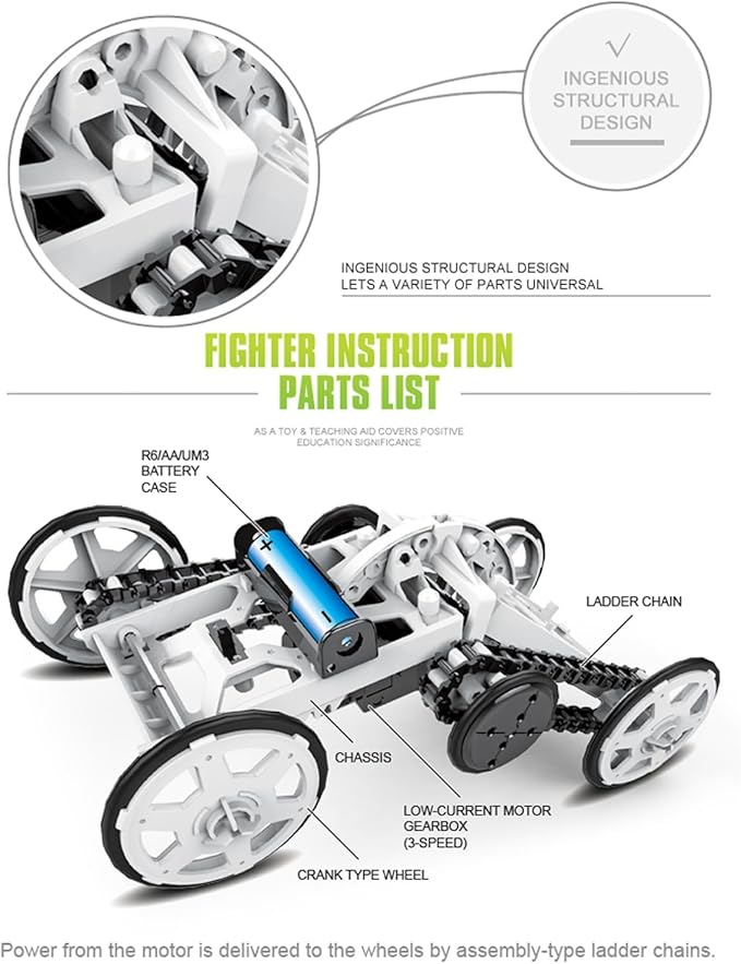 STEM Kits for Kids, 4WD Climbing Robotics STEM Projects for Kids Ages 8-12 | Electronics Circuits Engineering and Science Experiments for Teens | DIY STEM Toys for Boys and Girls