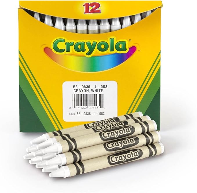 Crayola Crayons, White, Single Color Crayon Refill, 12 Count Bulk Crayons, School Supplies