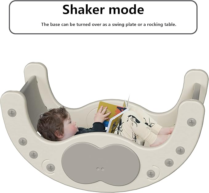 Children's Indoor Climbing Slideway Swing Playground 4-in-1 Function: Slide, Rock Climbing, Balance Board and Cradle Safe and Solid Montessori Toys White（2 Climbing Frame+3 Sliding Plate）
