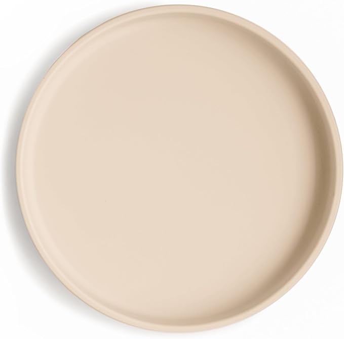 mushie Classic Silicone Suction Plate | BPA-Free Non-Slip Design (Shifting Sand)