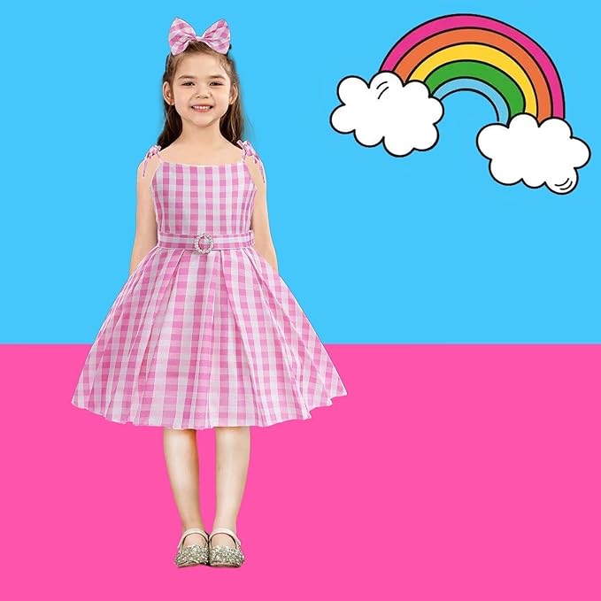 Pink Costume for Girls - Princess Dress with Accessories - Fancy Dress Up Clothes for Halloween, Carnival, Christmas